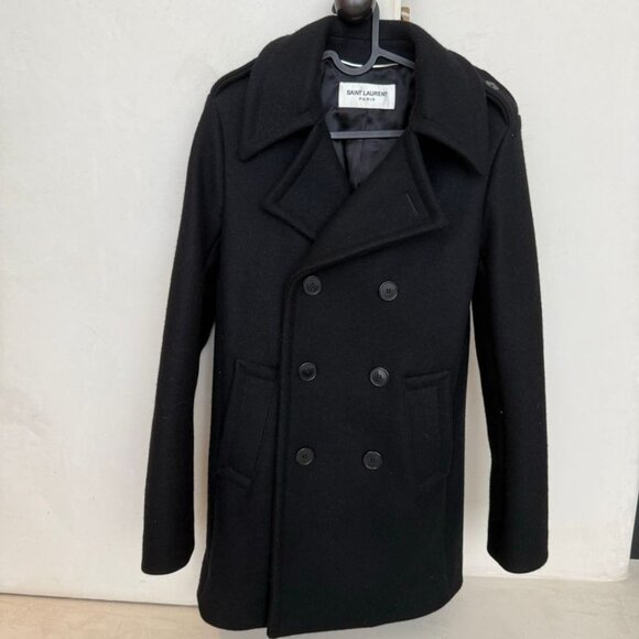 SAINT LAURENT Double-breasted peacoat in wool - Picture 2 of 7